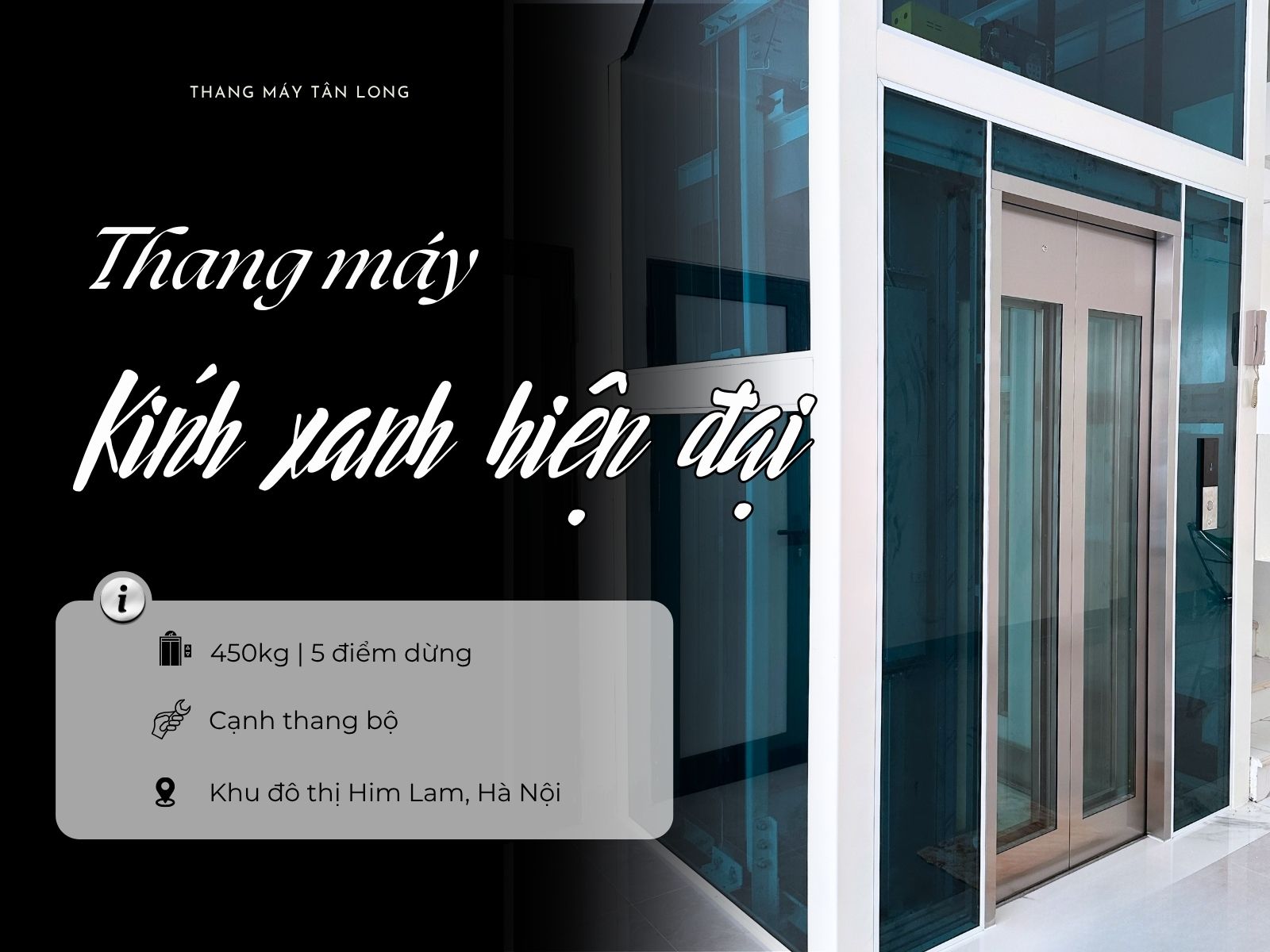 Thang máy kính xanh hiện đại tại Him Lam, Thường Tín, Hà Nội
